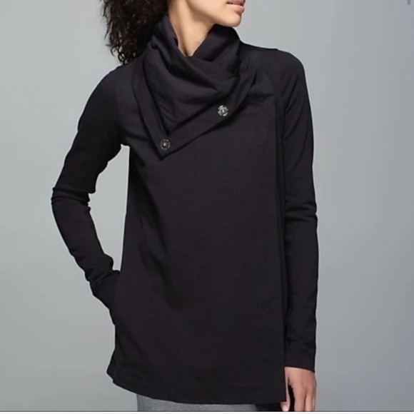 lululemon athletica Jackets & Blazers - lululemon Black Savasana Wrap Jacket ombré lining